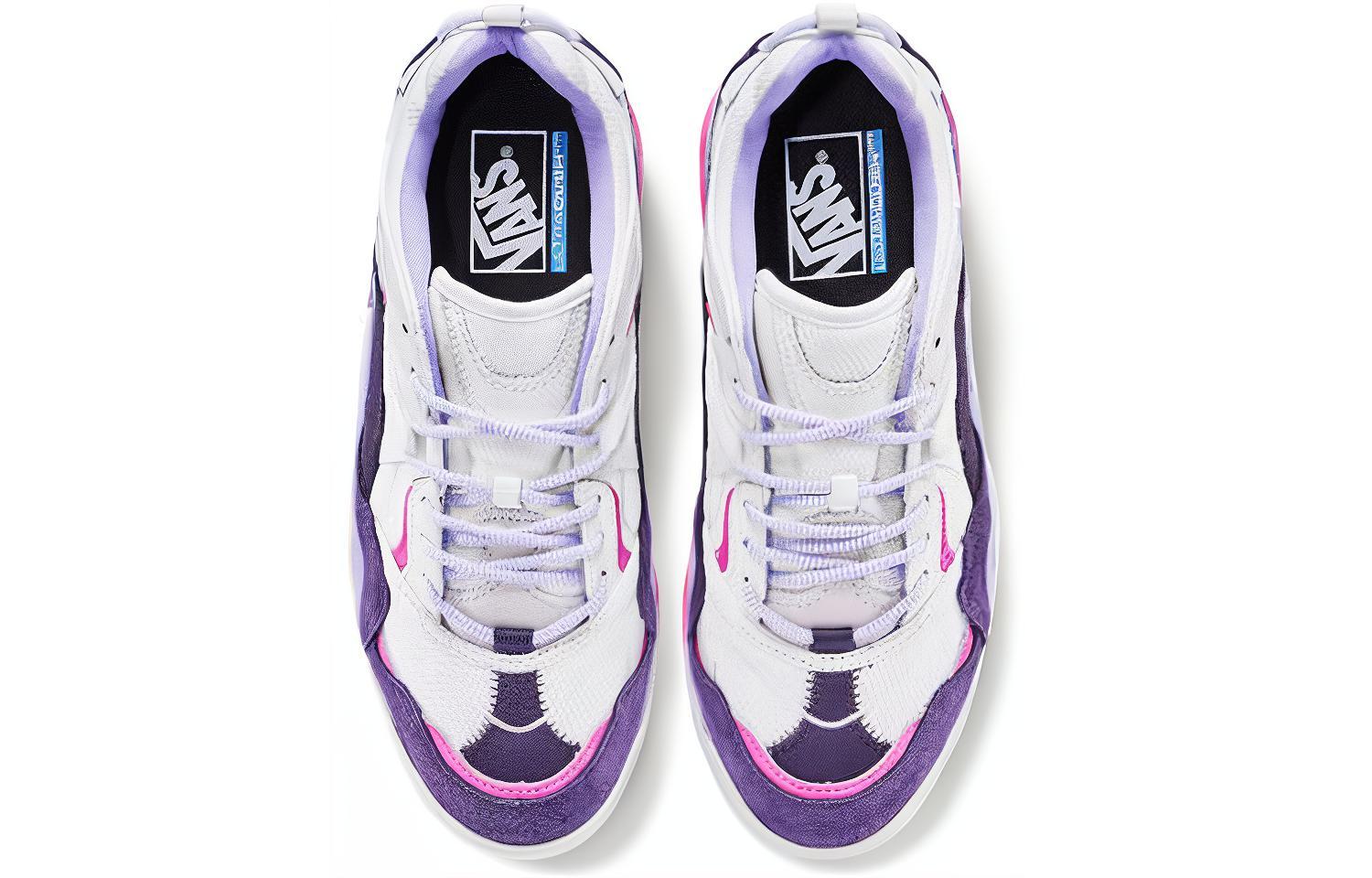 Shop Vans Varix Wc复古低帮滑板鞋 男女款 紫粉白色 VN0A3WLNT45