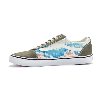 Vans Ward Low Tops Casual Skateboarding Shoes White Green Unisex Multi-Color Tie Dye 'White Army Green Blue'