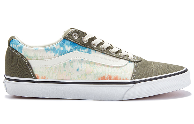 Vans Ward Low Tops Casual Skateboarding Shoes White Green Unisex Multi-Color Tie Dye 'White Army Green Blue' 圖 2