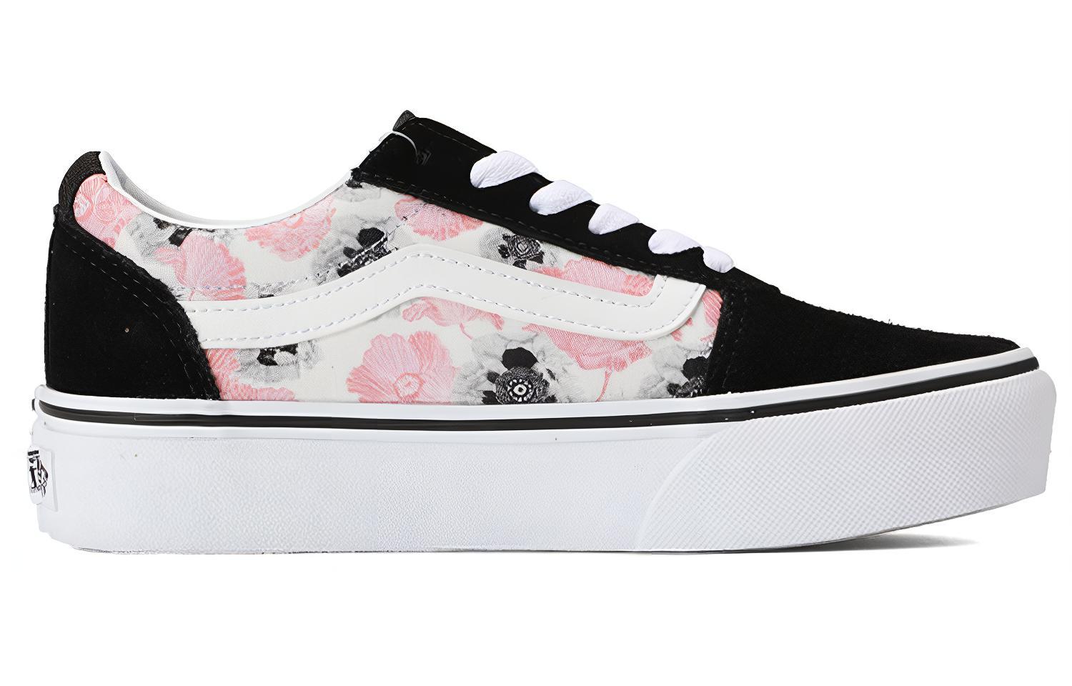 Order Vans Ward Platform Roze Bloemen ''Roze Zwart'' VN0A3TLCXX3