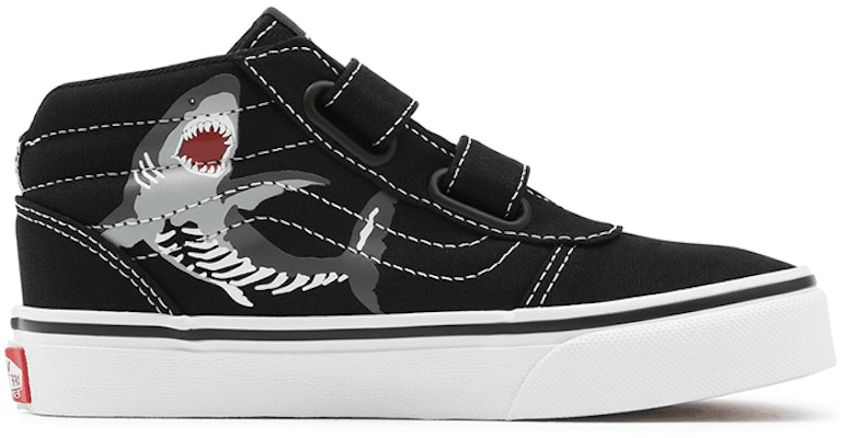 大童 Vans Ward 鯊魚印花 休閒時尚 中筒 兒童滑板鞋 黑色 Order 大童 Vans Ward 鯊魚印花 休閒時尚 中筒 兒童滑板鞋 黑色