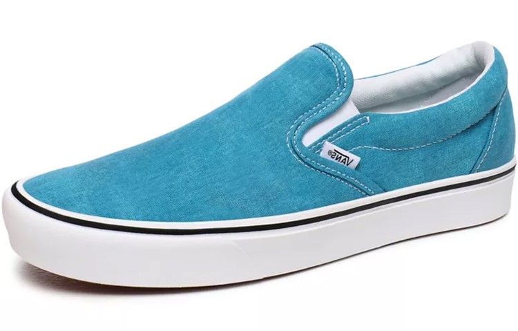 Order バンズ ウォッシュド キャンバス コムフィー スリッポン ブルー (Vansウォッシュ キャンバス コムフィーSlip-On 青) VN0A3WMDWXQ