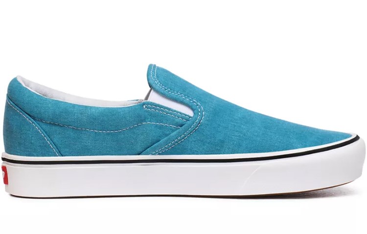 Lookbook バンズ ウォッシュド キャンバス コムフィー スリッポン ブルー (Vansウォッシュ キャンバス コムフィーSlip-On 青) VN0A3WMDWXQ