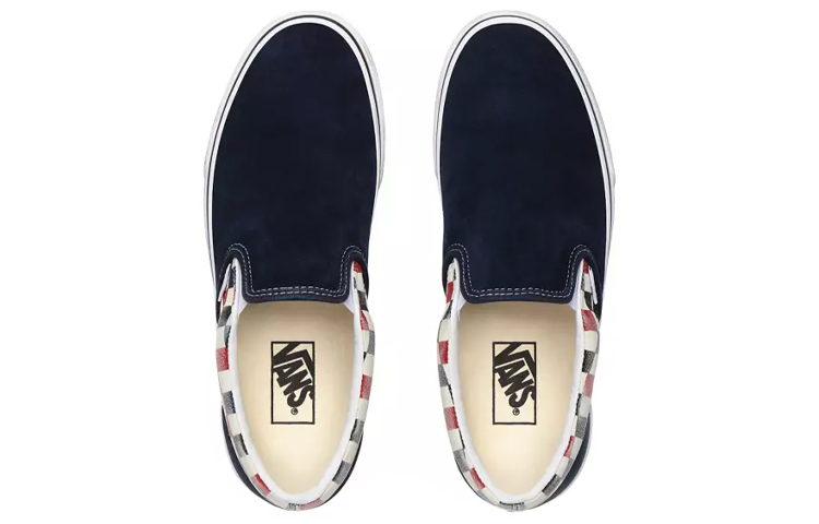 Lookbook Vans滑入式洗舊經典 耐磨透氣 低筒 板鞋 男女款 深藍