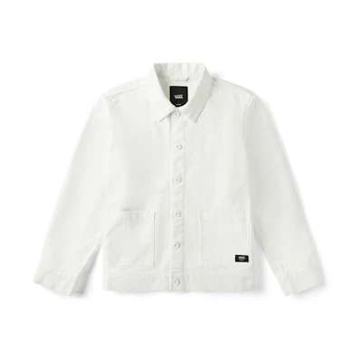 Vans White Embroidered Logo Back Polo Jacket VN0A4URFFS8