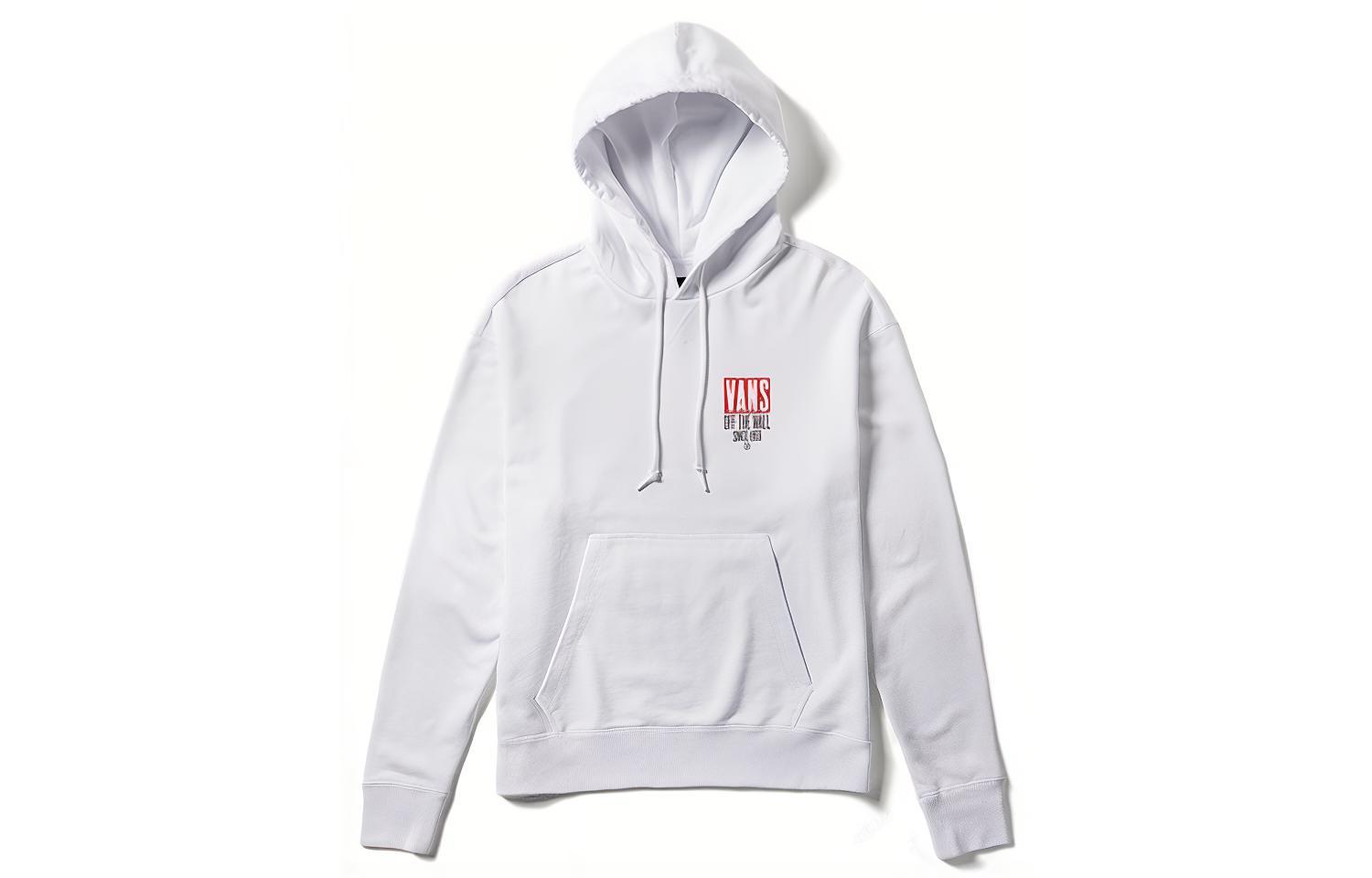 Vans White Hoodie with Large Back Logo Print - Unisex Casual Style VN0A3DHAWHT