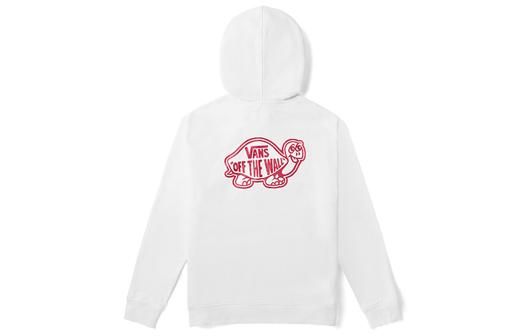 Vans White Hoodie with Little Turtle Print - Couple's Casual Style VN0A4UTYWHT