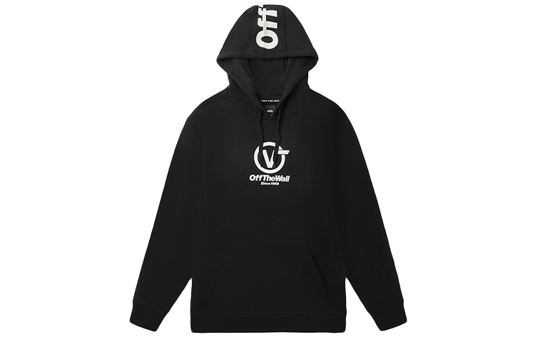 Vans Winter Letter Print Fleece Hoodie Black Casual Sportswear VN0A456IBLK