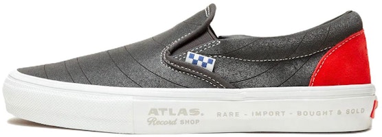 Vans x Atlas Skate Slip-On Shoes 'Grey Red White' VN0A5FCAYW3 Vans x Atlas Skate Slip-On Shoes 'Grey Red White' VN0A5FCAYW3