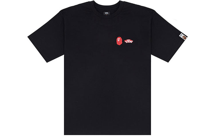 Vans x BAPE Limited Capsule SK8-Hi Printed Black Unisex Casual T-Shirt. VN0A7XQ8448