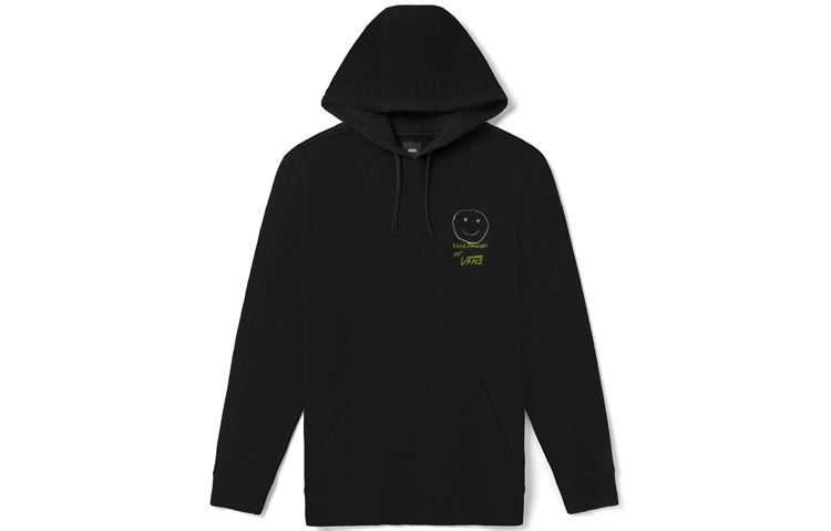 Vans Chris Johanson Smiley Face Hoodie Black Unisex Casual Style VN0A5EBK0VB