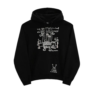 Vans Daniel Johnston Hoodie Black Unisex Cartoon Print Pullover Sweater VN0A7SFJBLK