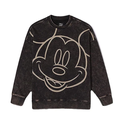 Vans Disney Collaboration Cartoon Letter Crewneck Sweatshirt Unisex Black VN000HD2BLK