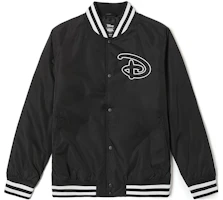 Vans x Disney FW23 Mickey Mouse Logo Printed Baseball Jacket Unisex Black VN000FZNBLK Vans x Disney FW23 Mickey Mouse Logo Printed Baseball Jacket Unisex Black VN000FZNBLK