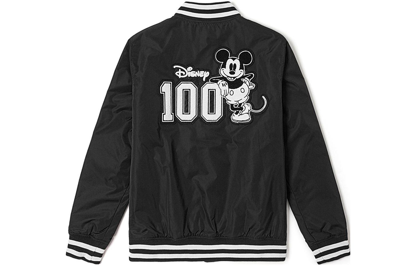 Lookbook Vans x Disney FW23 米奇logo印花棒球外套 男女款 黑色 VN000FZNBLK