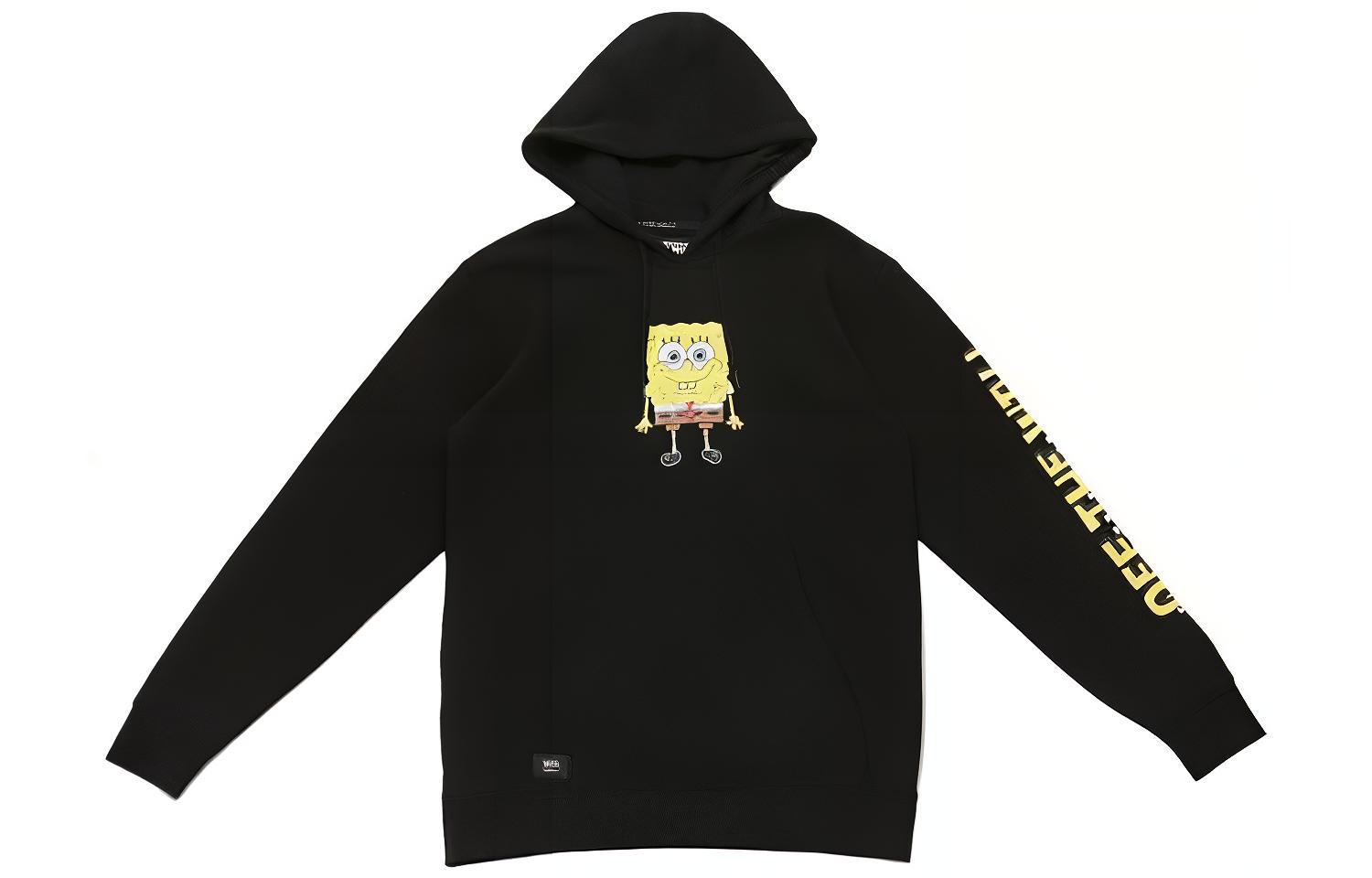 Vans Happy Face Collab Letter Print Cartoon Hoodie Black VN0A5KENZAV