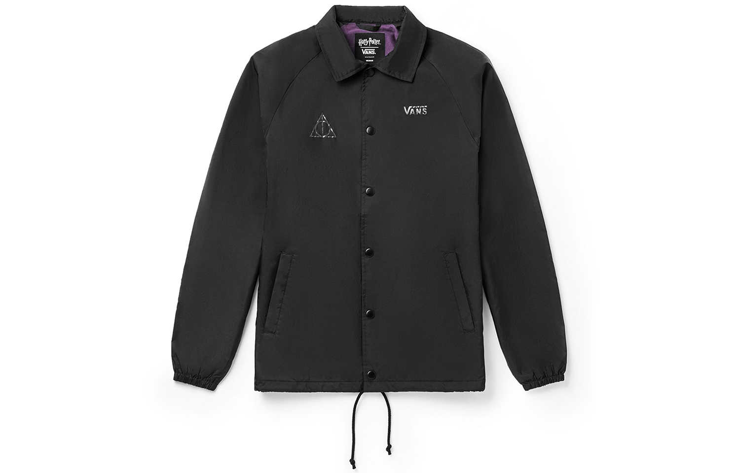 Vans Harry Potter Torrey Jacket Black Printed Collar Track Jacket VN0002MUSP5