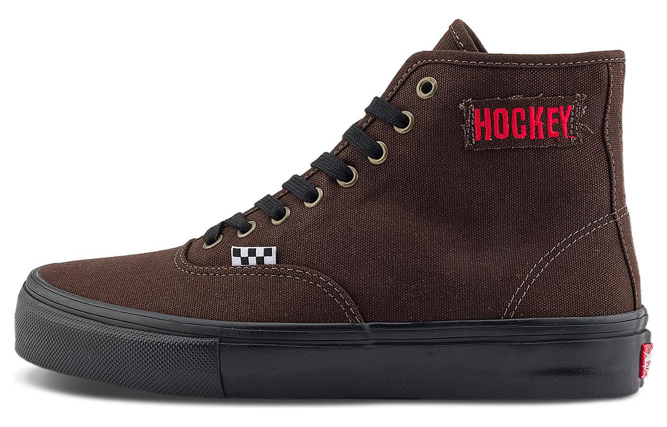 Vans X Hockey Skate Authentic High Shoes 'Dark Brown' VN000CBQ7W1