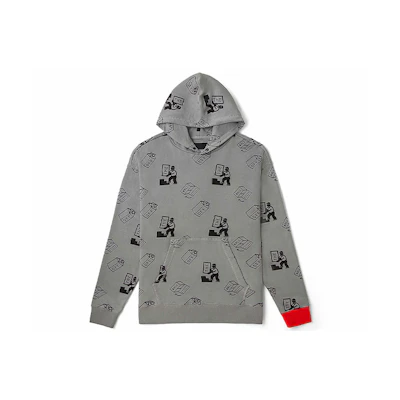 Vans KAZUKI Hoodie Grey All-Over Print Unisex Style VN0A5H6L944