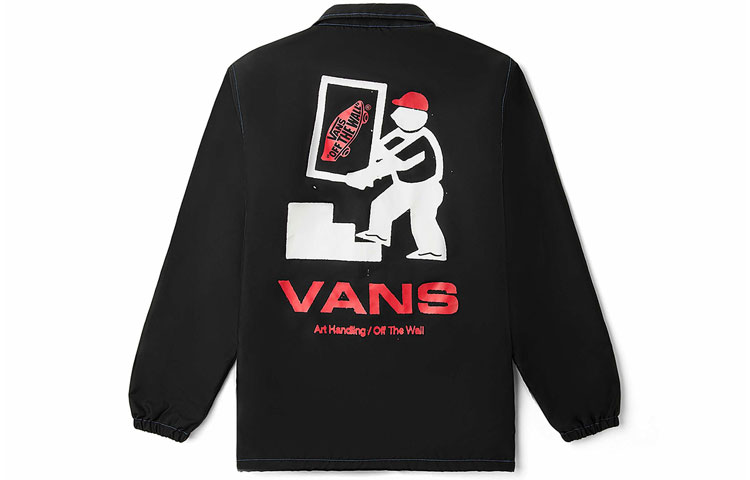 Vans x KAZUKI Logo Print Streetwear Jacket Hip-Hop Style Black Unisex VN0A5H6KDNV