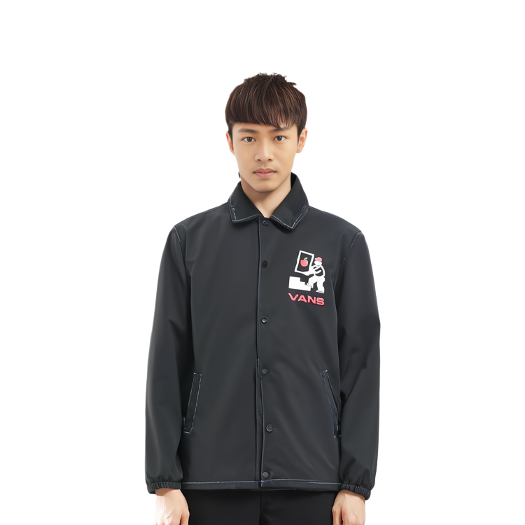 Shop Vans x KAZUKI 標誌印花街頭嘻哈風黑色男女款外套 VN0A5H6KDNV