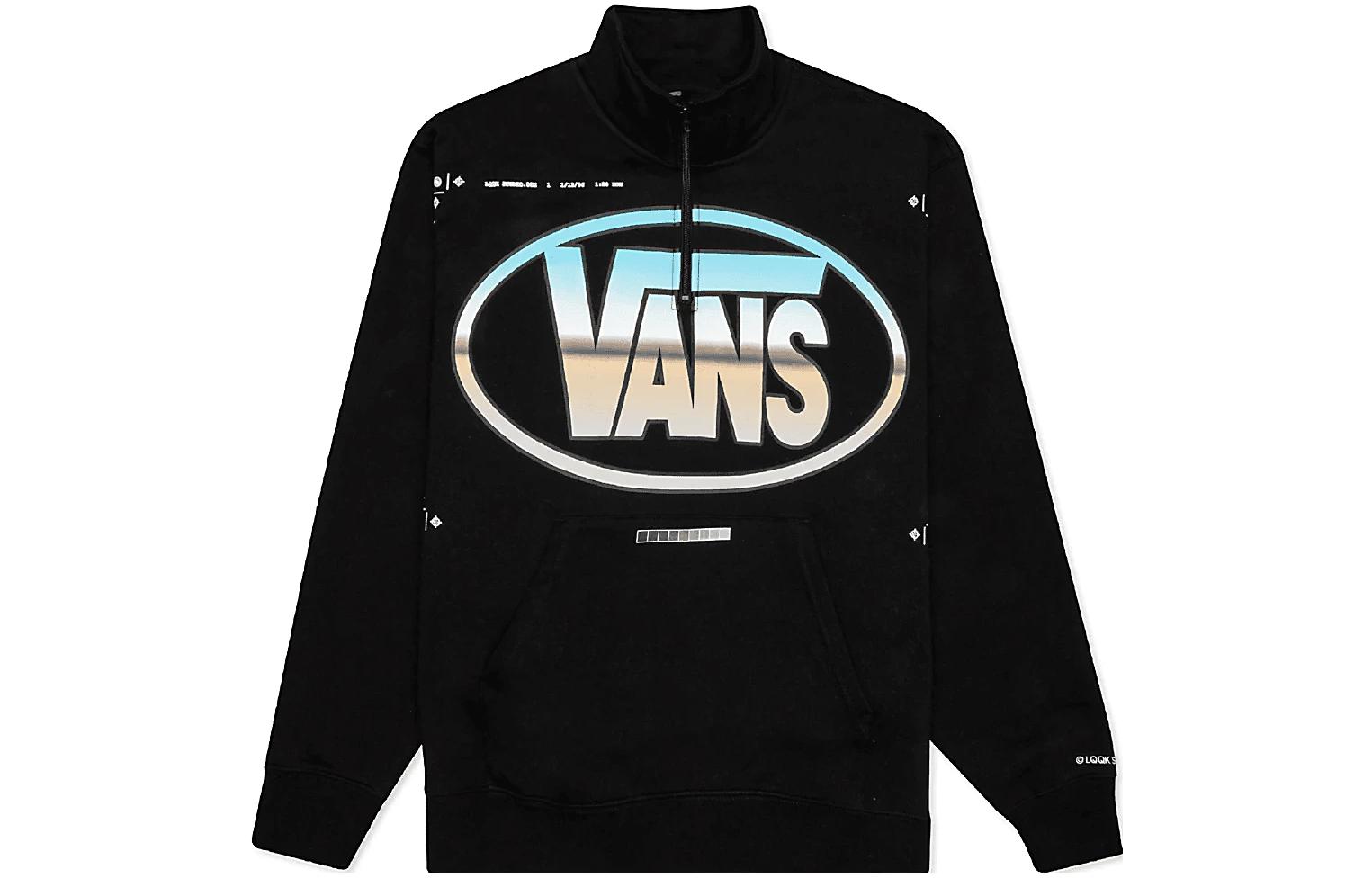 Vans LQQK Studio Vault Quarter Zip Logo Sweatshirt Black Edition VN0A4VMKBLK