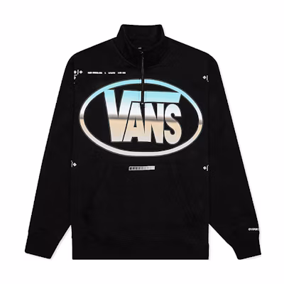 Vans LQQK Studio Vault Quarter Zip Logo Sweatshirt Black Edition VN0A4VMKBLK