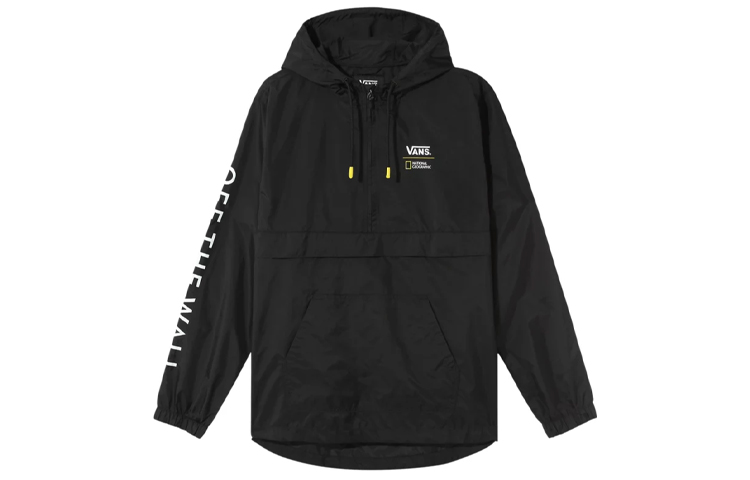 Vans x National Geographic Collab Logo Printed Hoodie Jacket Black VN0A4MUL-BLK