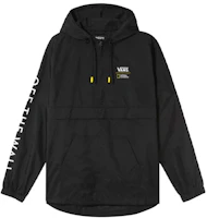 Vans x National Geographic Collab Logo Printed Hoodie Jacket Black VN0A4MUL-BLK Vans x National Geographic Collab Logo Printed Hoodie Jacket Black VN0A4MUL-BLK