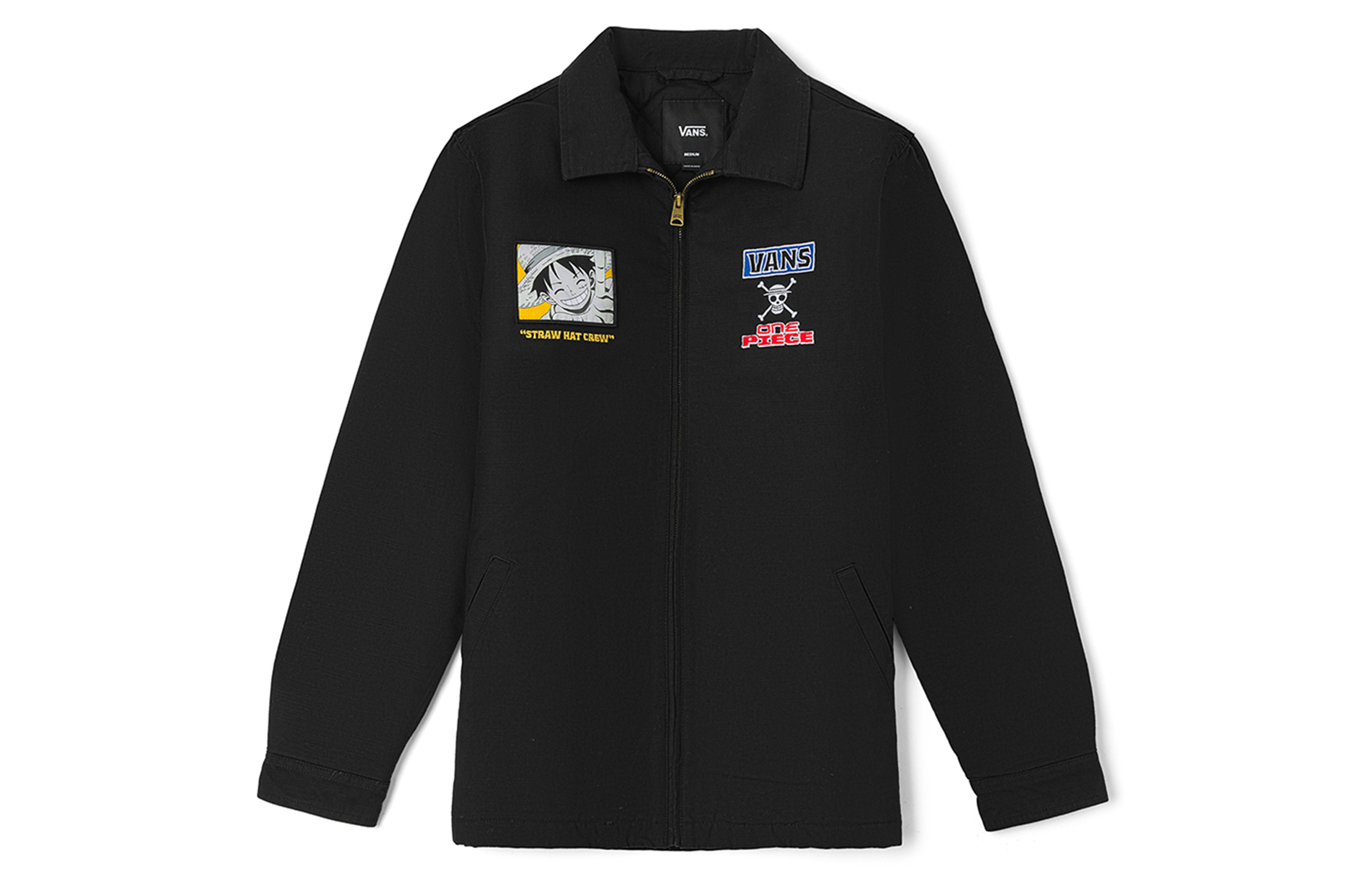 Vans ONE PIECE Gear 3rd Luffy Print Zip Jacket Unisex Black VN00062QBLK