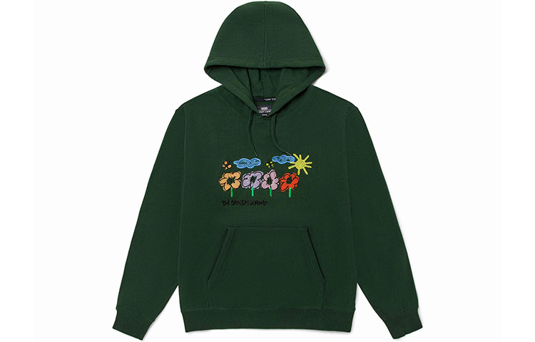 Vans Sandy Liang Collaboration Floral Embroidered Hoodie Unisex Green VN0A7SDUYRB