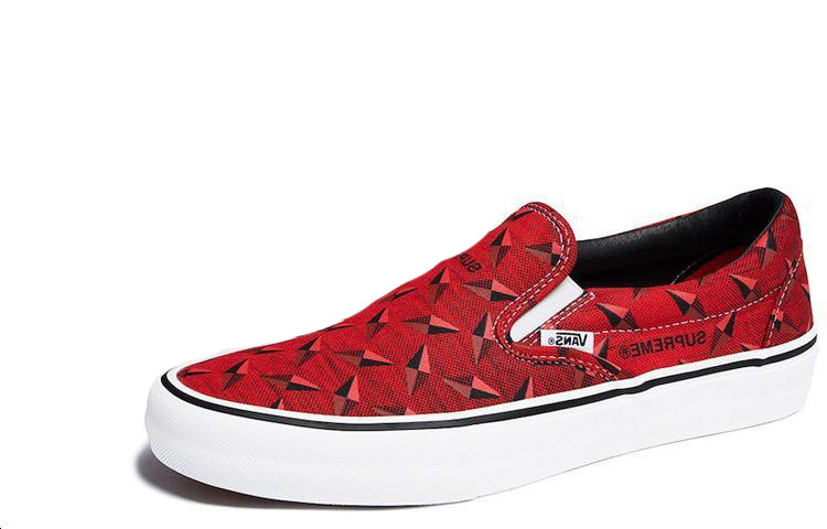 Vans X Supreme Slip-On SS19 Diamond Plate Collection Red SUP-SS19-10059