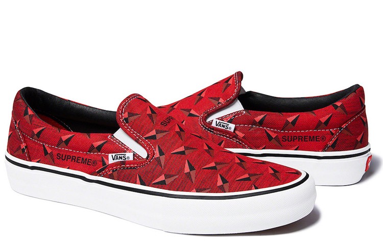 Order Vans X Supreme 2019春夏钻石纹系列红色滑板鞋 SUP-SS19-10059