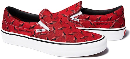 Vans X Supreme Slip-On SS19 Diamond Plate Collection Red SUP-SS19-10059 Vans X Supreme Slip-On SS19 Diamond Plate Collection Red SUP-SS19-10059