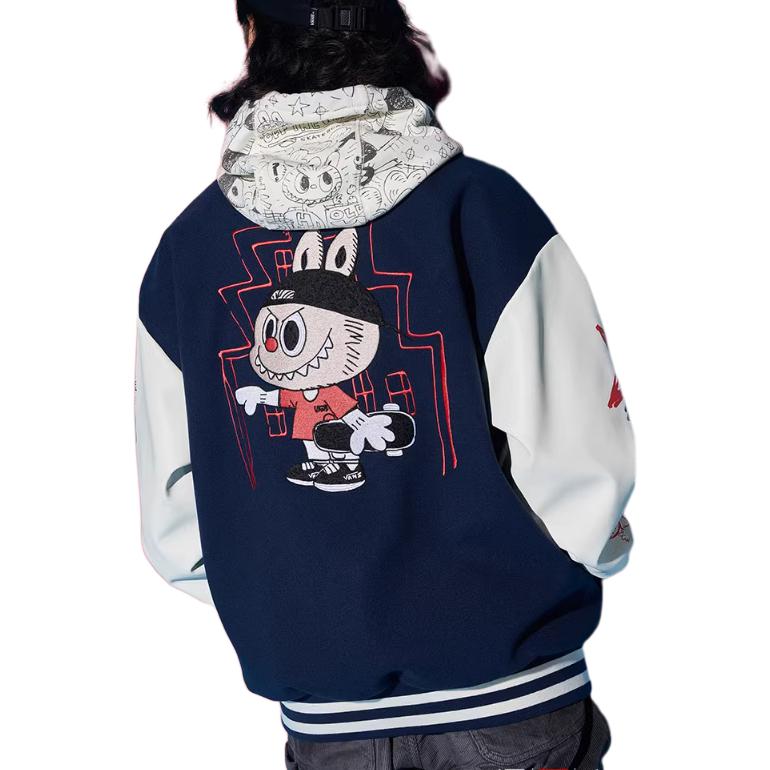 Shop Vans x THE MONSTERS Jaket Oversize Lengan Panjang Unisex Motif Kartun Navy. VN000JFBLKZ