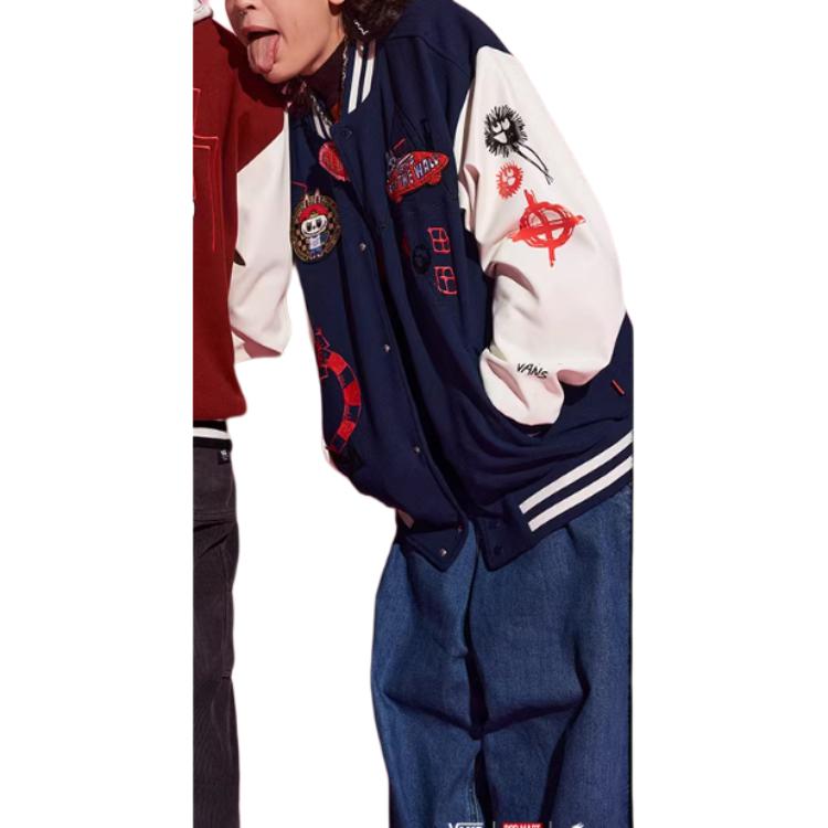 Purchase Vans x THE MONSTERS Jaket Oversize Lengan Panjang Unisex Motif Kartun Navy. VN000JFBLKZ