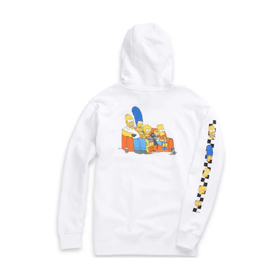 Vans The Simpsons Hoodie White - Cartoon Print Pullover Unisex Collaboration VN0A4RTPZZZ1
