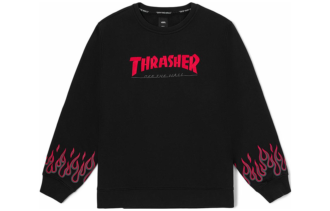 Vans THRASHER Flame Logo Crewneck Sweatshirt Unisex - Black VN0006XEBLK