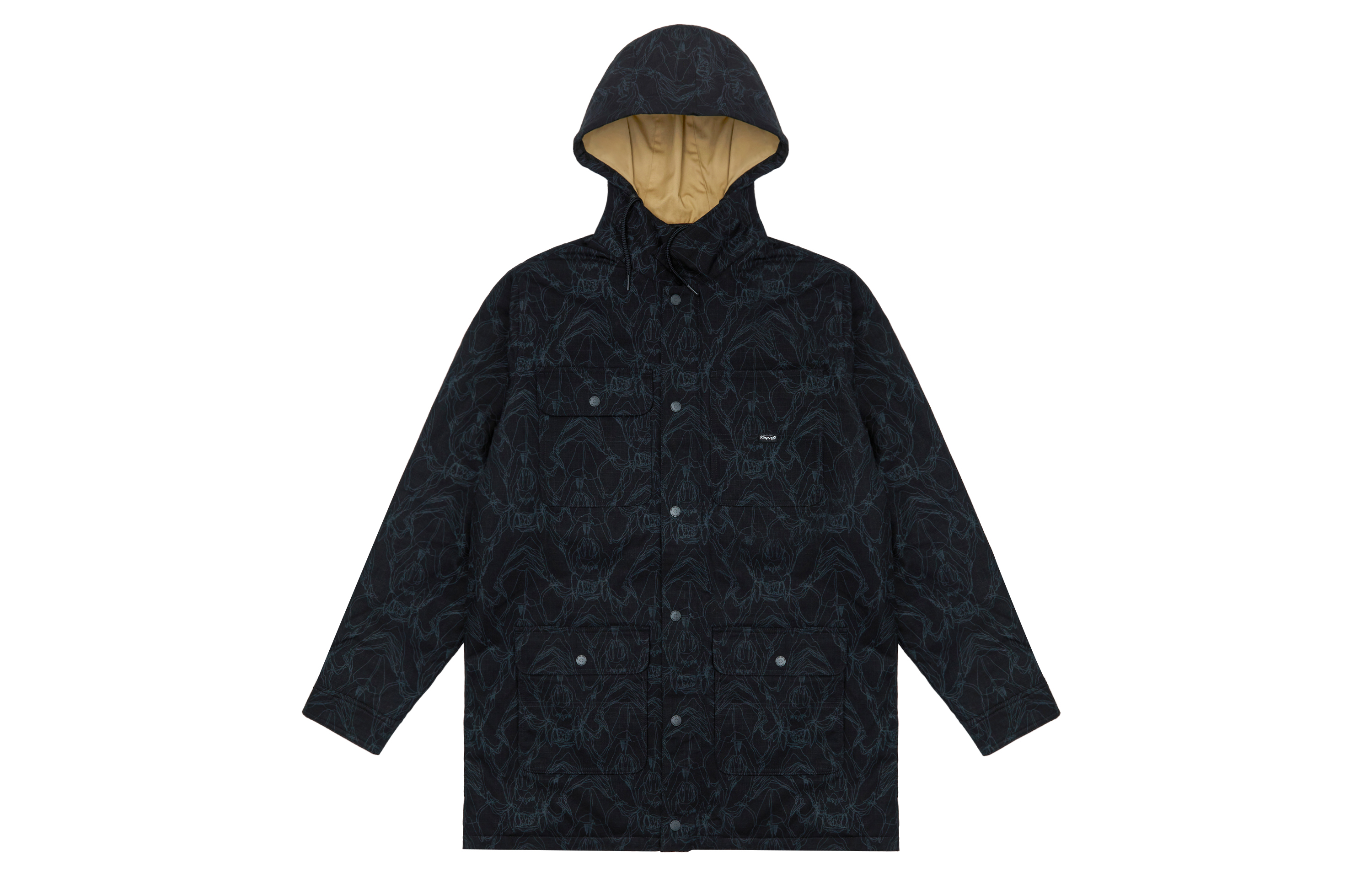 Vans Year of the Tiger HuaTunan Logo Print Detachable Hood Jacket Black-Unisex VN0A7YI4CQP