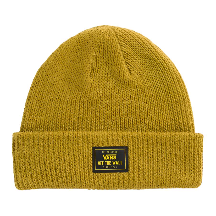 Vans Yellow Acrylic Beanie Unisex Streetwear with Logo Patch VN0A3I5LZ7J1