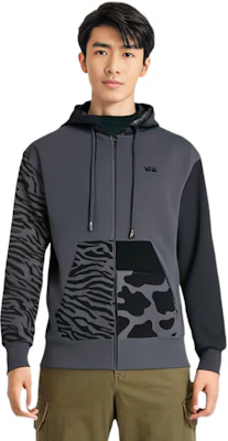 Vans 斑馬紋拉鍊連帽長袖運動衫 灰色 VN0A7TOE1O7 Shop Vans 斑馬紋拉鍊連帽長袖運動衫 灰色 VN0A7TOE1O7