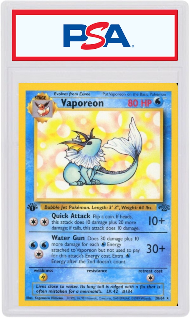 Vaporeon 1999 Pokemon TCG Jungle 1st Edition #28/64