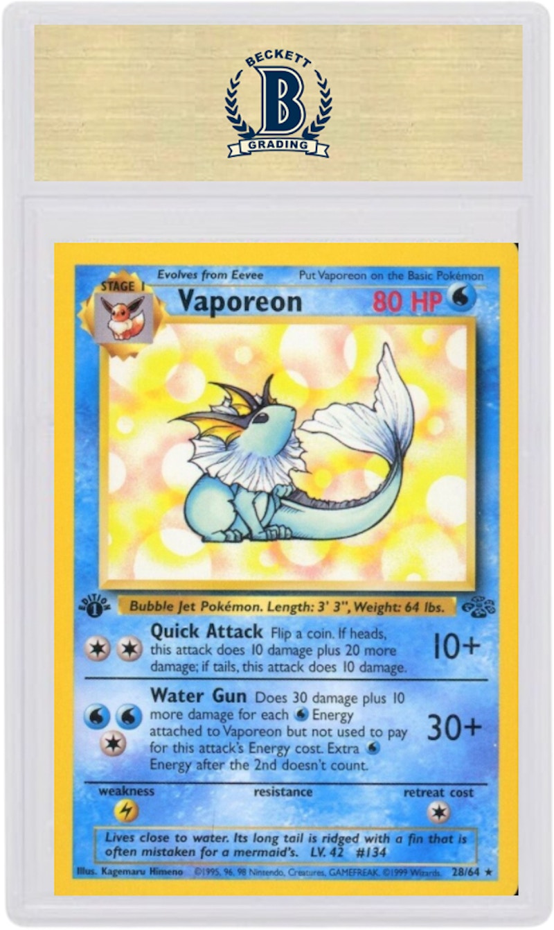 Order Vaporeon 1999 Pokémon TCG Jungle 1ª Edición #28/64