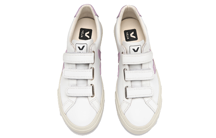 Shop VEJA 3-Lock 白色/丁香紫魔術貼運動鞋休閒鞋