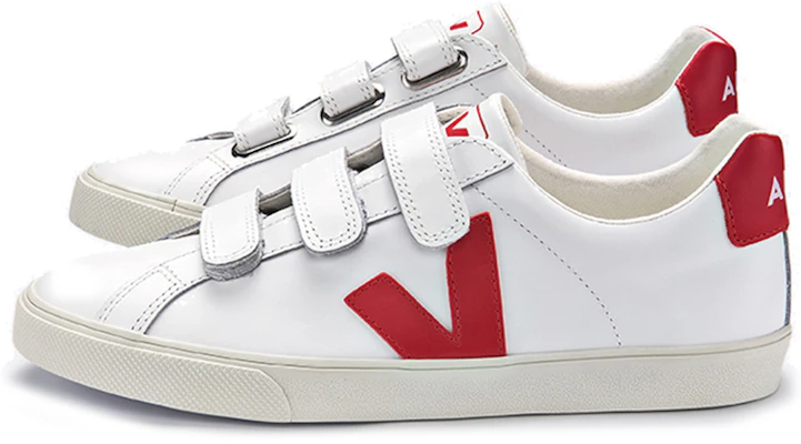VEJA 3-LOCK 白色紅V皮質魔術貼運動鞋休閒鞋 Order VEJA 3-LOCK 白色紅V皮質魔術貼運動鞋休閒鞋