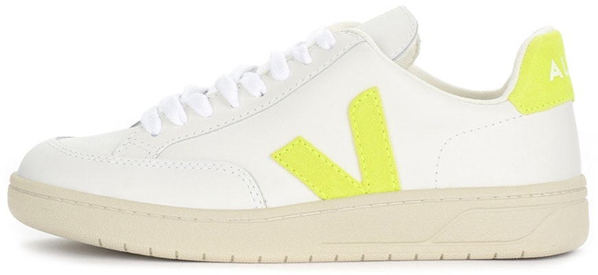 VEJA V-12 Leather 'Extra White Neon Green' XD022649 Buy VEJA V-12 Leather 'Extra White Neon Green' XD022649
