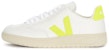 VEJA V-12 Kulit 'Putih Neon Hijau' XD022649