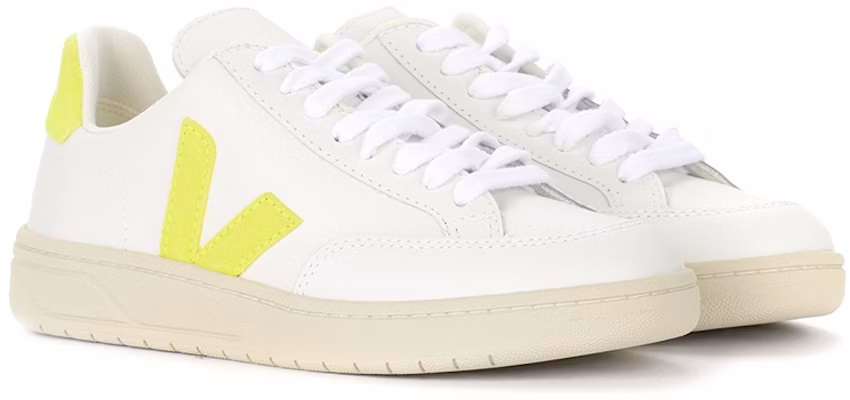 VEJA V-12 Leather 'Extra White Neon Green' XD022649 Lookbook VEJA V-12 Leather 'Extra White Neon Green' XD022649