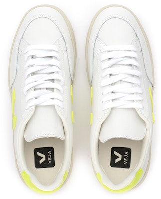VEJA V-12 Leather 'Extra White Neon Green' XD022649 Shop VEJA V-12 Leather 'Extra White Neon Green' XD022649
