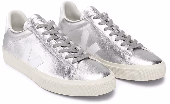 VEJA Campo Chromefree Lace-Up 'Silver Putih' Sneakers CP0502684 Order VEJA Campo Chromefree Lace-Up 'Silver Putih' Sneakers CP0502684